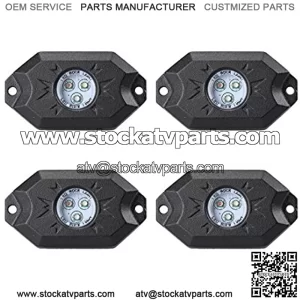 SUPAREE RGB LED Rock Light Kits -4 Pods 2nd-Gen with Bluetooth Controller Timing &Music Mode for Jeep Off Road Truck Car ATV SUV Vehicle Boat Interior