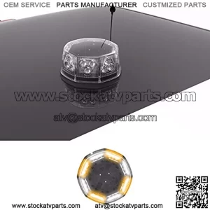 Lights Mini Beacon 6.5" 72 Watts LED Strobe Lights For Trucks, Cars, Plows, ATVS and Emergency Vehicles with Magnetic Roof Mount and Cigarette Lighter Plug Adapter in Alternating Amber/Clear