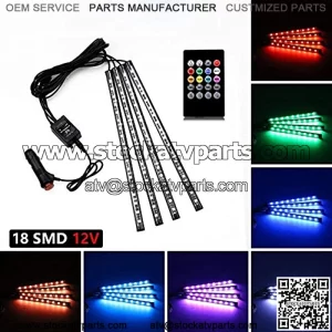 Car LED Strip Light,DC 12V Car Strip Light with Cigarette Lighter Car Interior Music Light LED Underdash Lighting,with Sound Active Function and Wireless Remote Control