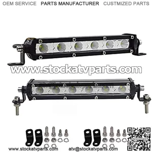 2 X 7 inch 30W Ultra Thin Slim Mini Flood LED Light Bar Low Profile On Grill Front Back Bumper Backup Light for Polaris RZR SxS Truck RV Tacoma Trailer