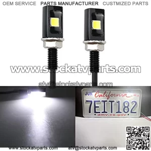 Super Bright License Plate Light, 12V License Tag Screw Bolt Accessories, Waterproof Black Aluminium Light Holder, Legal for Car Motorcycle Truck RV ATV Bike, White(2PCS)