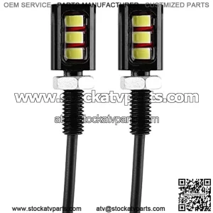 2Pcs 12V Motorcycle License Plate Light Lamp, Universal Car Auto 3 LED Motorcycle Waterproof Screw Bolt Lights for Car Truck ATV Motorcycle Bike SUV RV(White)