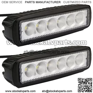 Led Light Bar, 2PCS 18W Flood Led Driving Lights Off Road Waterproof Bar Fog Work Pickup Lamp for ATV, SUV, Boat, Jeep, Truck