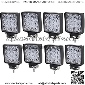 8PCS 48W Led Work Lights 4inch Square Off-road Lights Flood Led Light Pods Waterproof Driving Fog Lights For Trucks,Off road Vehicle, ATV, SUV, UTV, 4WD, Jeep, Boat