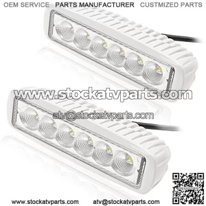 Slim 2 Pack 18W Off Road Led Work Light Bar 6.2 Inches 6500K LED Flood Light Bar for ATV SUV Jeep Boat Truck White
