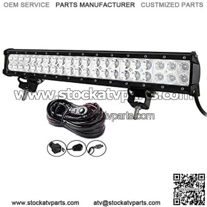 20 inch 126W Spot Flood Combo LED Work Light Bar with Wiring Harness Kit for Truck Car ATV SUV 4X4 4WD Jeep Truck Driving Lamp