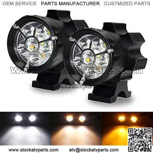 JMEST LEAD Motorcycle UTV Driving Lights,2 Pcs 96W Auxiliary Lamp 6000K Super Bright LED Light Bar Off Road Motorcycle Fog Lights with Wiring Harness for Motorcycle Truck ATV Car (amber/white)