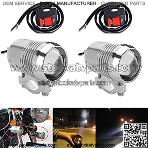 GOODKSSOP 2pcs Super Bright U2 30W LED Spotlight Headlight Work Light Driving Fog Spot Lamp Universal for All Motorcycle ATV Truck With 2pcs ON/OFF Button Switch