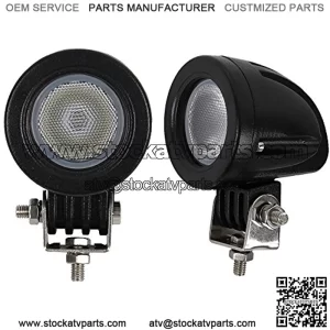 2Pcs 10W 2 Inch Round Flood Mini LED Driving Work Light for Motorcycle Dirt Bike Off-Road Vehicles Pickup Truck UTV ATV