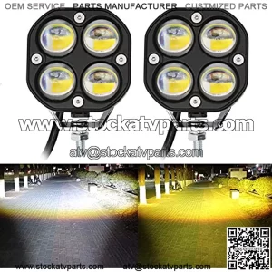 LED Pod Lights Driving Fog Lights Amber/Yellow White Dual Color 2Pcs 40W 3Inch LED Driving OffRoad Lights Work Auxiliary Lights Ditch Lights Fit for Motorcycle Truck Car SUV ATV Boat pickups Tractor