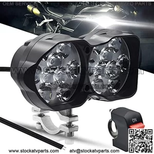 Motorcycle Driving Lights 3000LM Super Bright 18SMD Chips Sport Lights Waterproof for Cars ATV Bike Yamaha UTV Truck Boat DC9-85V,Xenon White.(1-Pack).