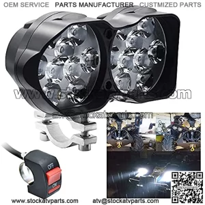 Motorcycle Driving Lights DC9-85V 3000LM Super Bright 18SMD Chips Sport Lights Waterproof for Cars ATV Bike Yamaha UTV Truck Boat,1-Pack (20W-18LEDs)