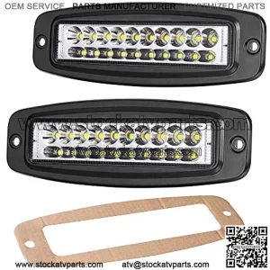 Flush Mount LED Lights, OFFROADTOWN 2Pcs 7" 48W Flush Driving Lights Spot LED Work Light Bar Off Road Waterproof Fog Lights for Truck UTV ATV Boat 4x4 Boat Grill Mount