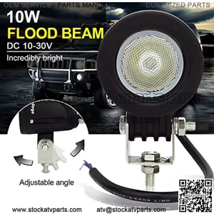 LED Pods Light Bar Round 10W Waterproof Flood Beam Led Work Light Off Road Lights Driving Light Compatible with Truck SUV ATV Tractor Boat