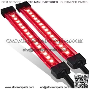 2pc 5" Red LED Motorcycle Turn Signal & Brake Tail Light Strip Kit [IP68 Waterproof] [Single Row] [50% Running Light] [100% Brake/Turn Signals] Flexible Tail Light Strip for Motorcycle Trailer ATV