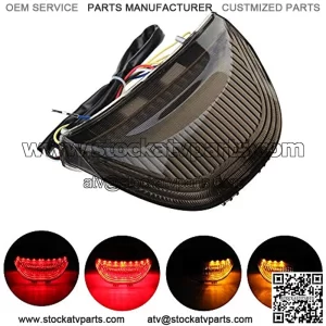 Smoked ATV LED Tail Light, 12V Motorcycle Brake Light with LED Turn Signals Compatible with 2003-2006 Honda CBR600RR, 2004-2007 CBR1000RR