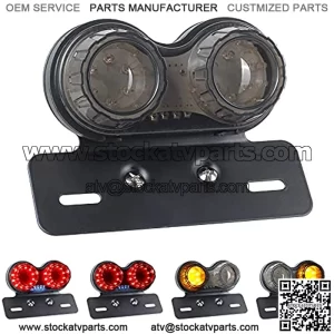 LED Motorcycle Tail Light Integrated Brake Turn Signals License Plate Lights Universal Rear Taillight Compatible with Honda Kawasaki Yamaha Suzuki Bobber Cruiser Chopper Cafe Racer