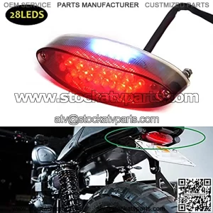 12V 28 LED Motorcycle Brake Stop Running Tail Light License Plate Lights Compatible with Cruiser Bike Motorcycle ATV Banshee Warrior YFZ WR XT