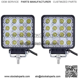 SeeSoon Barra de luz LED, 2 Piezas de 48W, Vainas de luz LED,Luces LED cuadradasLuces TodoterLuces LED aptas para Camiones Vehculo TodoterATV SUV UTV 4WD Jeep Barco Tractor/Spot (2)