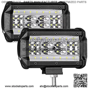 Grupo de luces LED Cree, 2 piezas, DJI 4x4, barra de luces, proyeccin de luz para conduccin fuera de la carretera, focos antiniebla, exclusivo panel negro para camin, Jeep, SUV, ATV, UTV, lancha y
