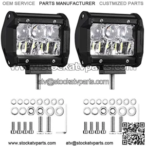 Barra de luz LED Luces 2 Piezas 4 Pulgada 72 W 12000 LM Combo de Inundacin Luces TodoterLuz de Trabajo LED Luces de Conduccin para Camionetas ATV UTV 4x4 SUV 12-24V IP68 Impermeable
