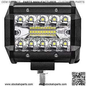 - Barra de luz ledes de 10.2 cm y 60 W, haz de luz de manejo con niebla fuera de la carretera luces de triple fila impermeable luces de trabajo para bal ATV UTV SUV barco