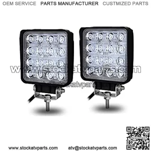 Luces de trabajo LED, 2 piezas de 4 pulgadas 48 W cuadrado inundacin barra de luz LED luz de conduccin diurna IP67 resistente al agua para tractor Offroad JK 4x4 4WD Camin ATV UTV SUV 12V-24V