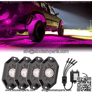 RGB LED Rock Light Kits, Neon LED Light Waterproof Bluetooth Lights for Car Truck Off Road ATV UTV Motorcycle Boat 4 PACK