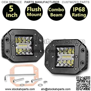 Moso LED - LED de montaje empotrado, 12.7 cm, 80 W de luz LED de conduccin, combo de haz de luz puntual y amplio, luz antiniebla impermeable, luz de trabajo, para carretera, para camiones ATV UTV SUV