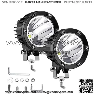 Luces antiniebla LED redondas de conduccin 2 piezas de 3.5 pulgadas 100 W 6500 K haz de foco LED para motocicleta todoter, luces de trabajo para J-eep Wrangler ATV UTV Camin Barco SUV Pickup