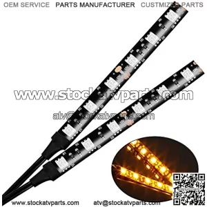 CZC AUTO Tira de luz mbar de 6 luces LED para placa de matrcula de respaldo, 2 unidades de 12 V 6-5050-SMD, impermeable, flexible, barra de luz amarilla, universal para motocicleta, ATV, UTV, scoote