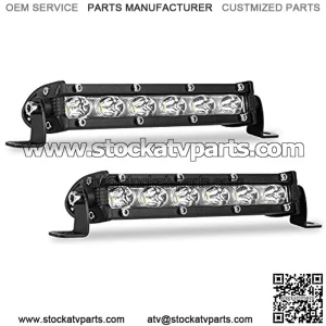 Barra de luz LED de una sola fila de 7 pulgadas C BEAMCORN ultra delgada 60 W 10000 lmenes impermeable para conduccin antiniebla, combo de luces de inundacin para camiones, todoter, ATV, UTV, S