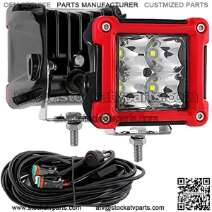 Auxbeam Luces LED con kit de arns de cableado DT, 3 pulgadas, 20 W, cubo de luz de conduccin, barra de luz cuadrada para todoter, luces para camin, Jeep, motocicleta, ATV, UTV