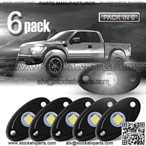 LY8 6 Pods - Luces LED de nen blanco para coche, camin, ATV, UTV, SUV, Jeep, barco, bajo la carrocera, lmpara impermeable (blanco)