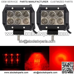 Luz de trabajo LED roja de 18 W de 4 pulgadas, barra de luz antiniebla todoterpara seal de seguridad de emergencia, furgoneta, SUV, ATV, barco, camin, pesca, caza, iluminacin de cubierta de 12