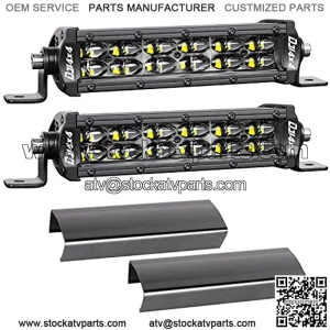 CREE LED Pods, DJI 4 x 4 2 piezas LED barra de luz de inundacin luz de carretera luces antiniebla conduccin nico panel negro para camiones Jeep SUV ATV UTV barco motocicleta, Super Slim 6" 96W