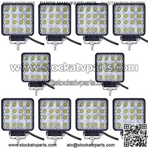 SeeSoon Barra de luz LED,10 Piezas de 48W, Vainas de luz LED,Luces LED cuadradasLuces TodoterLuces LED aptas para Camiones Vehculo TodoterATV SUV UTV 4WD Jeep Barco Tractor/Spot (10)