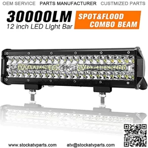 12 Inch LED Light Bar-LITE-WAY Triple Row Spot Flood Combo Beam 30000 LM Light Bar Off Road Driving Lights for UTV ATV Jeep Truck Boat, IP68 Waterproof
