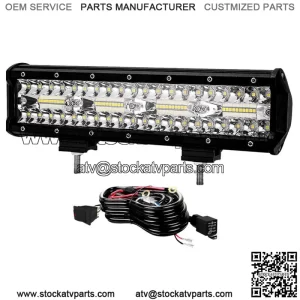 12" 240W Upper Bumper Led Light Bar+Wiring Kit for Club Car EZGO Golf Cart 13"