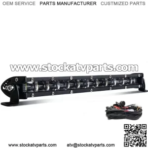 14" inch Single Row Bumper Led Light Bar + Wiring Kit For Club Car Golf Cart