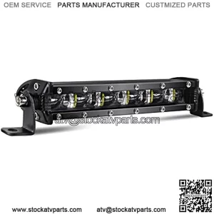 CO LIGHT Led Light Bar Single 7 inch Slim Single Row Lightbar Driving Combo Beam Off Road Work Lights with Mounting Brackets & 6D Reflectors for Truck, Car, Cabin, Boat, ATV, UTV