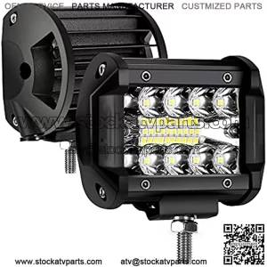 4 Inch LED Pod Lights, Spot Flood Driving Light 120W 12800 Lumens Off Road Lights Combo, Super Bright IP68 Waterproof Pod Light Bar Work Light for Jeep Truck ATV UTV Golf Cart Boat, Pack of 2