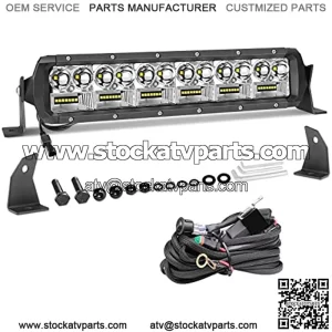 12" LED Light Bar with Wiring Harness, 162W Dual Row Off Road Light Bar Kit Spot Flood Combo Beam Super Bright Driving Light Bar for ATV UTV RZR Ranger Can-am Bumper