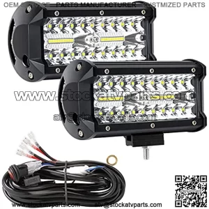 LED Light Bar, YEEGO 7 Inch Off Road Light 240W 24000lm with Wiring Harness(10ft /2 Lead), Waterproof Spot & Flood Combo Beam LED Light Bar for Pickup Truck ATV UTV SUV Boat