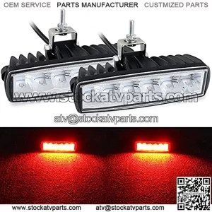 LED Red Driving Lights Bar 2Pcs 30W 6Inch Waterproof Driving Fog Lights Work Auxiliary Lights Red Hunting Fishing Lights Fit for Fish Pig Deer Hog Predator Truck Trator ATV Golf Cart Boat