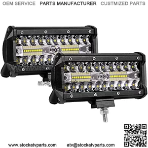 6 Inch LED Pod Lights, SWATOW INDUSTRIES 2PCS 240W Spot Flood Combo Light Bar Triple Row LED Driving Light Off Road Fog Lights LED Work Light for Truck Tractor SUV ATV UTV Boat