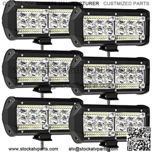7 Inch LED Light Bar, 240W 24000lm LED Lights for Tractors, LED Work Lights for Truck, Spot Flood Combo Beam Off Road Light Pods Fog Lights for Boat Trailer Pickup Boat Car SUV ATV RV, 6Pcs