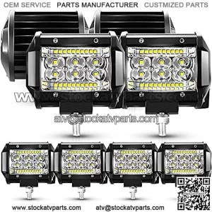 LED Pods for Truck, 4 Inch LED Light Bar, 15000lm 78W 12V 24V Spot Flood Combo Offroad Fog Lights LED Work Light Driving for Truck Pickup Tractor ATV UTV SUV RV Golf Cart Boat, Pack of 8