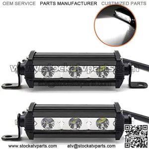 2PCS 4 Inch 15W Single Row LED Light Bar Low Profile Ultra Thin Slim Mini Spotlight Light for SUV ATV Truck Boat