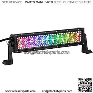 12inch 72w Spot Lights LED Light Bar with Chasing RGB Halo Strip remote&Bluetooth controlled Flashing Modes for atv Lights